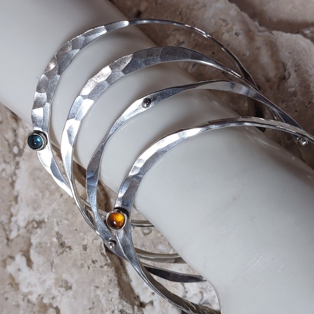 Artisan Crafted Sterling Silver Bangle Bracelet S… - image 1